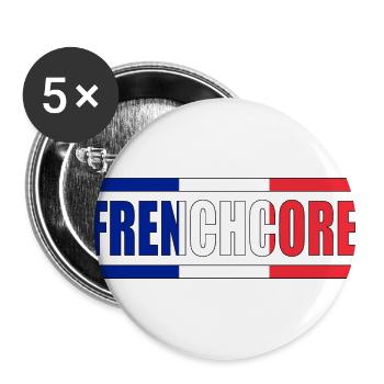 Noyau français - Lot de 5 grands badges (56 mm) - blanc - Devant