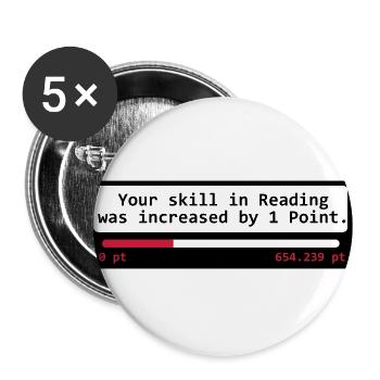 Your skill in Reading was increased by 1 Point - - Buttons groß 56 mm (5er Pack) - Weiß - Vorne