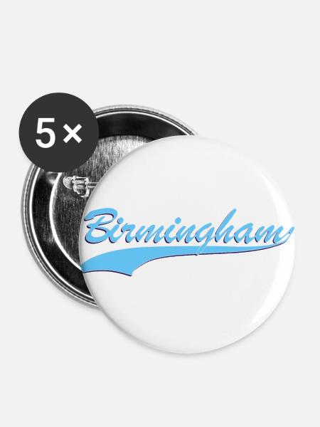 Birmingham - Buttons groß 56 mm (5er Pack) - Weiß