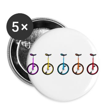 Unicycle Oneweel - Buttons large 2.2''/56 mm (5-pack) - white - Front