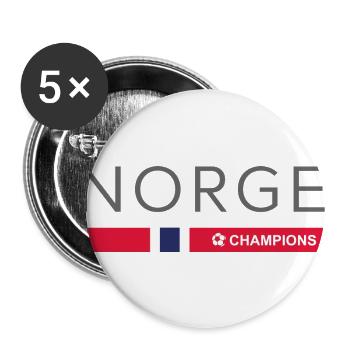 CHAMPIONS NORGE - Coupe du Monde de la Norvège Gift - Lot de 5 grands badges (56 mm) - blanc - Devant