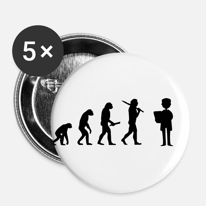 Doctor Evolution Progress Development - Buttons large 2.2''/56 mm (5-pack) - white