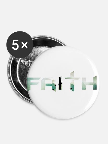 Glaube (Glaube) - Buttons groß 56 mm (5er Pack) - Weiß