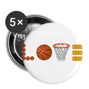 Love basketball sports slamdunk fan ball lovers - Buttons large 2.2''/56 mm (5-pack) - white - Front