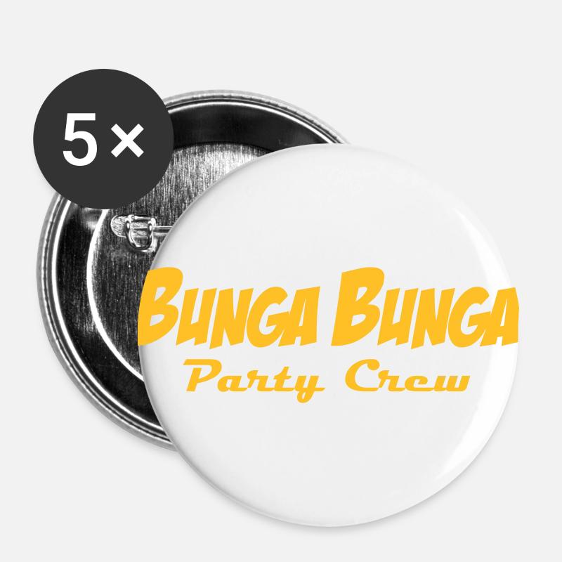 BungaBunga Party Crew - Buttons large 2.2''/56 mm (5-pack) - white