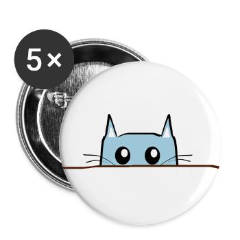 Cat Comic Table - Buttons large 2.2''/56 mm (5-pack) - white - Front