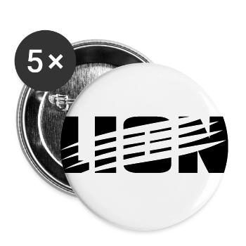 Design cool de lion avec des rayures sur les griffes - Lot de 5 grands badges (56 mm) - blanc - Devant