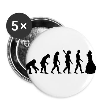 Prinzessin - Buttons groß 56 mm (5er Pack) - Weiß - Vorne