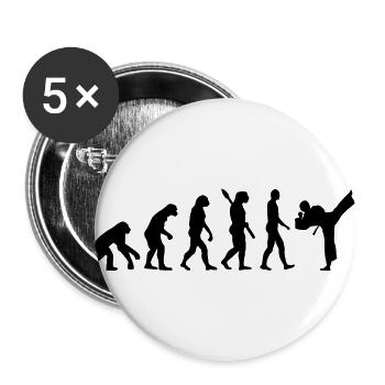 Evolution Karate - Buttons groß 56 mm (5er Pack) - Weiß - Vorne