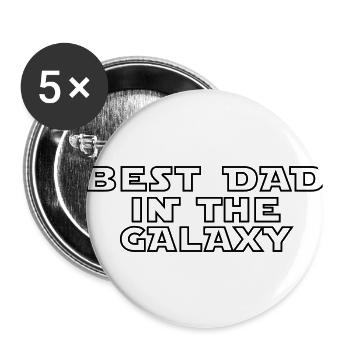 Meilleur papa dans la galaxie Sci-Fi de la fête des pères - Lot de 5 grands badges (56 mm) - blanc - Devant