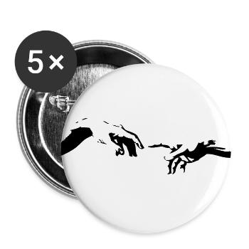 Hände - Buttons groß 56 mm (5er Pack) - Weiß - Vorne