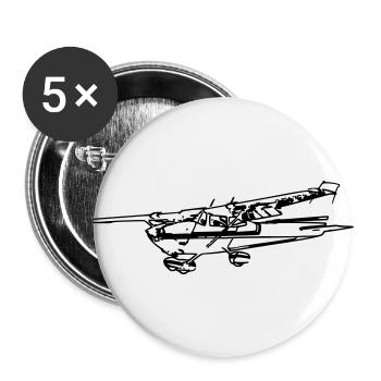 Petit avion - Lot de 5 grands badges (56 mm) - blanc - Devant