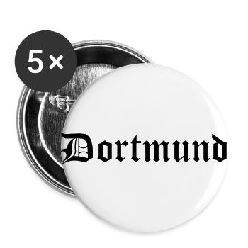 Dortmund - Buttons groß 56 mm (5er Pack) - Weiß - Vorne