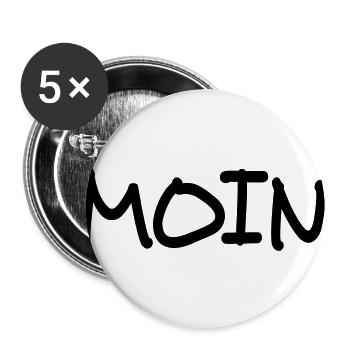 Bonjour - Lot de 5 grands badges (56 mm) - blanc - Devant
