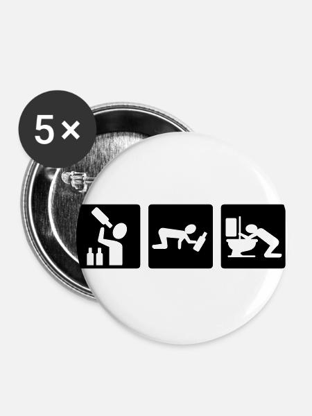 Alkohol v1 - Buttons groß 56 mm (5er Pack) - Weiß