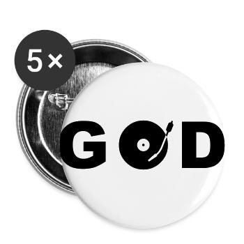 god is a dj - Lot de 5 grands badges (56 mm) - blanc - Devant