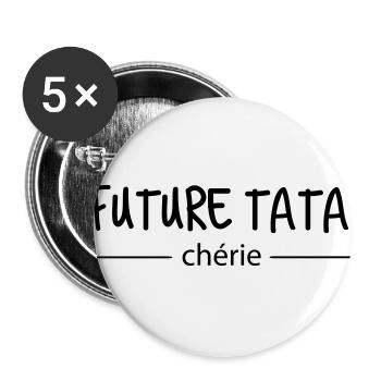 future tata - Lot de 5 grands badges (56 mm) - blanc - Devant