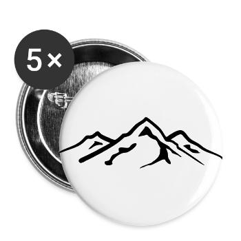 Mountain, Mountains - Buttons large 2.2''/56 mm (5-pack) - white - Front