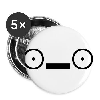 Japanische Emoticons 101 Kaomoji NJ - Buttons groß 56 mm (5er Pack) - Weiß - Vorne
