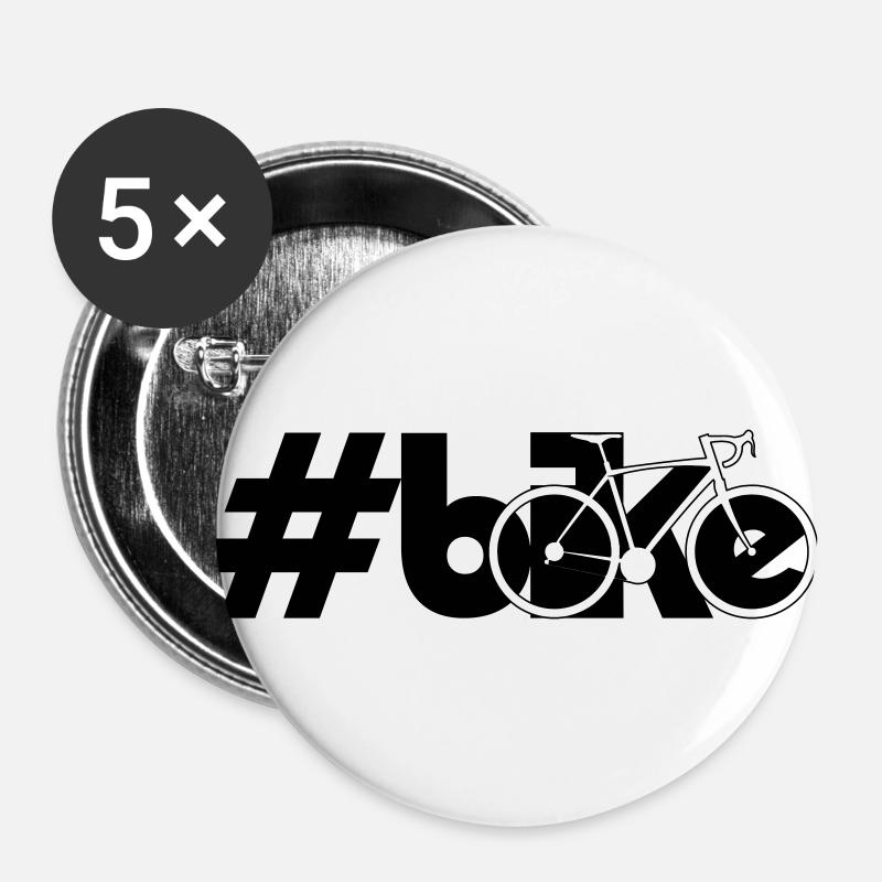 Vélo de course - Lot de 5 grands badges (56 mm) - blanc