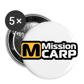 Fishing, carp, fish, mission carp - Buttons large 2.2''/56 mm (5-pack) - white - Front