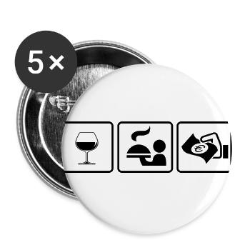 Servicekräfte sind nur bessere Kellner :-) - Buttons groß 56 mm (5er Pack) - Weiß - Vorne