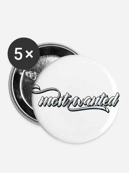 most wanted - Buttons large 2.2''/56 mm (5-pack) - white