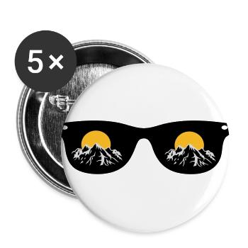 Berge - Buttons groß 56 mm (5er Pack) - Weiß - Vorne