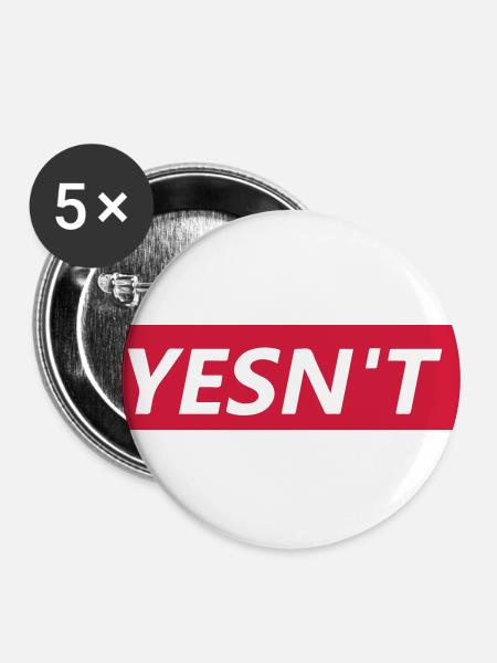 Yesn't - Buttons groß 56 mm (5er Pack) - Weiß