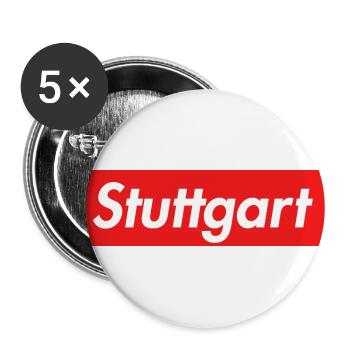 Landeshauptstadt Stuttgart - Buttons groß 56 mm (5er Pack) - Weiß - Vorne