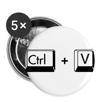 Copy Paste lustiges Geschenk für Zwillinge - Buttons groß 56 mm (5er Pack) - Weiß - Vorne