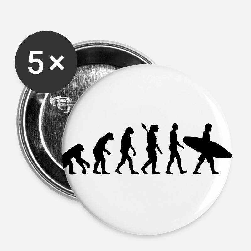 Evolution surfing - Buttons large 2.2''/56 mm (5-pack) - white