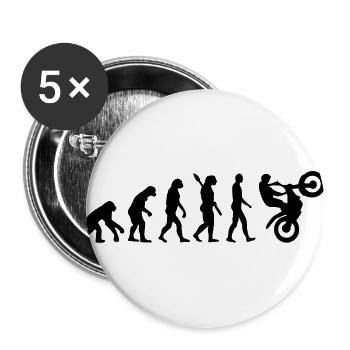 Evolution Motocross - Buttons groß 56 mm (5er Pack) - Weiß - Vorne