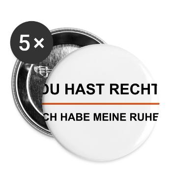 You are right - I have my peace - Buttons large 2.2''/56 mm (5-pack) - white - Front