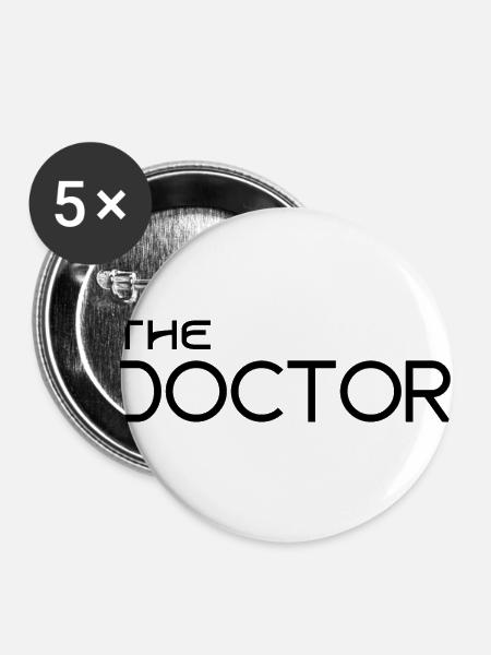 Der Doktor - Buttons groß 56 mm (5er Pack) - Weiß