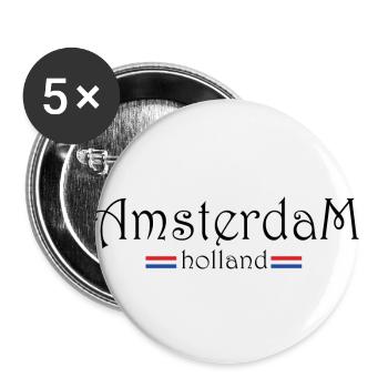 Amsterdam - Buttons groß 56 mm (5er Pack) - Weiß - Vorne