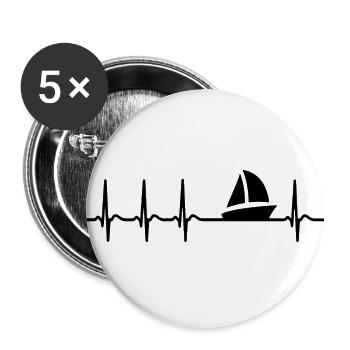Sailing - Buttons groß 56 mm (5er Pack) - Weiß - Vorne