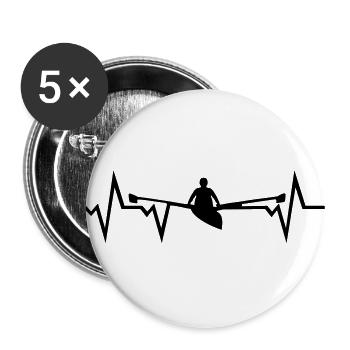 Rowing Heartbeat - Buttons large 2.2''/56 mm (5-pack) - white - Front