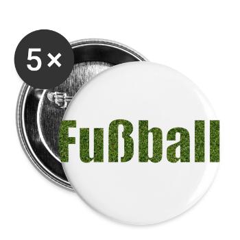 Fussball - Buttons groß 56 mm (5er Pack) - Weiß - Vorne