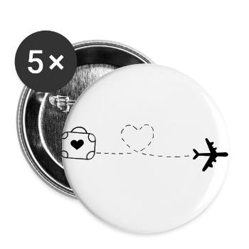 Love is Traveling - Lot de 5 grands badges (56 mm) - blanc - Devant