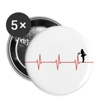 Heartbeat cleaning - Buttons large 2.2''/56 mm (5-pack) - white - Front