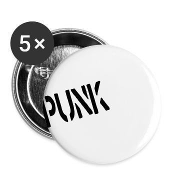 Punk - Buttons large 2.2''/56 mm (5-pack) - white - Front