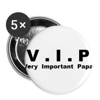 Very Important Papa - VIP - version 3 - Lot de 5 grands badges (56 mm) - blanc - Devant