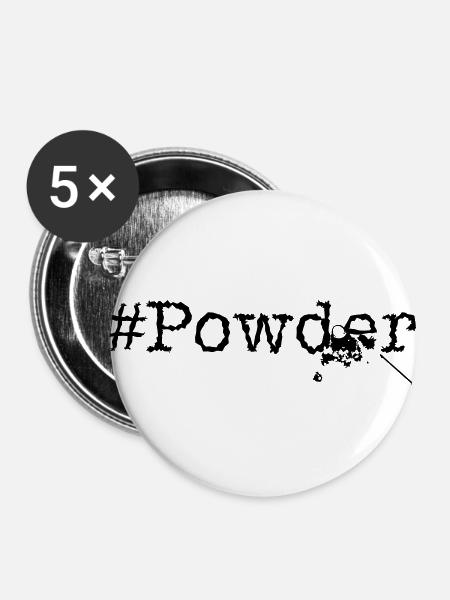 powder x - Buttons groß 56 mm (5er Pack) - Weiß