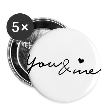 you&me - Buttons groß 56 mm (5er Pack) - Weiß - Vorne
