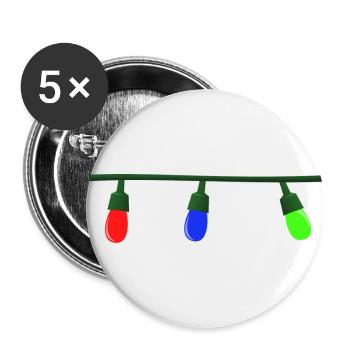 renne hiver père noël chr laid - Lot de 5 grands badges (56 mm) - blanc - Devant