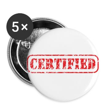 zertifiziert - Buttons groß 56 mm (5er Pack) - Weiß - Vorne
