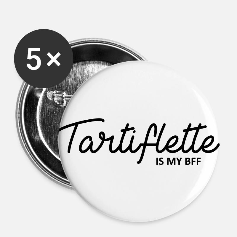 Tartiflette is my bff - Buttons large 2.2''/56 mm (5-pack) - white