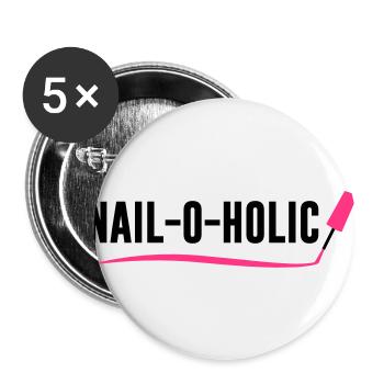 Nail o Holic - Nail Artist - Nageldesign - Nails - Buttons groß 56 mm (5er Pack) - Weiß - Vorne