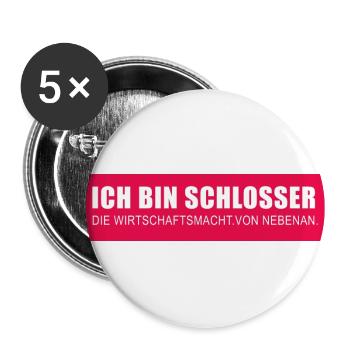 Locksmith and metal worker as a gift idea - Buttons large 2.2''/56 mm (5-pack) - white - Front